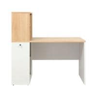 オフィスデスク パソコンデスク 収納付きデスク 木製 SLD-1212DESK 壁面収納 幅1200×奥行597×高さ1188mm コックピットステーション SHIRAI×オフィスコム