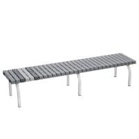 テラモト ホームベンチ 長椅子 グレー スチール脚 屋外用 商業施設 学校 待合室 業務用 幅1801×奥行400×高さ365mm