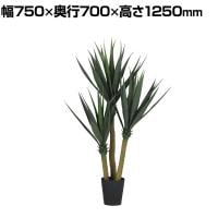観葉植物 人工樹木 フェイクグリーン 造花 ユッカ ブラックポット付き 高さ1250mm