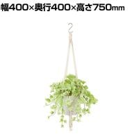 観葉植物 人工樹木 フェイクグリーン 造花 ライムアイビー 鉢:HP-15(WH) ハンギング植栽 ハンギングポット 吊り下げポット 高さ750mm