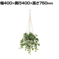 観葉植物 人工樹木 フェイクグリーン 造花 グレイシアアイビー 鉢:HP-15(WH) ハンギング植栽 ハンギングポット 吊り下げポット 高さ750mm