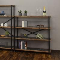 オープンラック 4段 収納 棚 メラミン スチール脚 本棚 シェルフ リビング収納 ディスプレイラック ルンバブル 幅1180×奥行380×高さ1175mm 耐荷重120kg