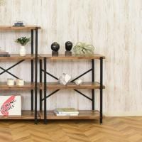 オープンラック 3段 収納 棚 メラミン スチール脚 本棚 シェルフ リビング収納 ディスプレイラック ルンバブル 幅780×奥行380×高さ815mm 耐荷重90kg