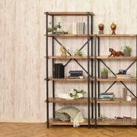 オープンラック 6段 収納 棚 メラミン スチール脚 本棚 シェルフ リビング収納 ディスプレイラック ルンバブル 幅780×奥行380×高さ1895mm 耐荷重180kg