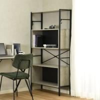 オープンラック 収納 棚 メラミン スチール脚 本棚 シェルフ リビング収納 ディスプレイラック モダン ナチュラル ルンバブル 幅740×奥行310×高さ1550mm 耐荷重5kg/段