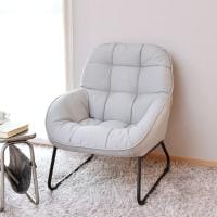 1人掛け ソファ ファブリック スチール脚 コンパクト リビングソファ パーソナルソファ おしゃれ かわいい モダン ルンバブル 幅650×奥行770×高さ830mm