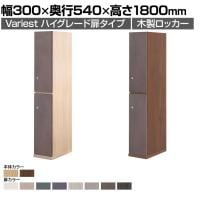 東馬×オフィスコム Variest ロッカー 2人用 ハイグレード 木製ロッカー 鍵付き【国産】【完成品】幅300×奥行540×高さ1800mm オフィスロッカー スリムロッカー 更衣ロッカー 収納棚