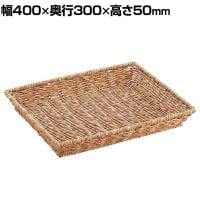 PP製バスケット 持ち手なし スクエア 水洗い可 収納カゴ かごバスケット 業務用 店頭用 店舗什器 陳列什器 雑貨 食料品 おしゃれ 幅400×奥行300×高さ50mm