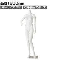 軽量PE製 婦人リアルマネキン 右手腰当てポーズ 頭部なし 女性 業務用 店頭用 店舗什器 陳列什器 アパレル