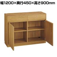 バックカウンターレジスタンド 受付カウンター 会計カウンター 木製 ラスティック柄 引き出し 配線キャップ 店舗什器 接客 業務用 幅1200×奥行450×高さ900mm