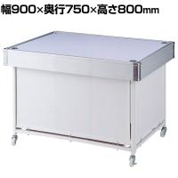 平台ワゴン ホワイト キャスター付き セールワゴン 陳列什器 2way 折りたたみ可能 販売台 店舗什器 テーブル 商品陳列 幅900×奥行750×高さ800mm 業務用 店頭用
