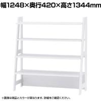 シェルフラック オープンラック 木製 4段 ラスティック柄 収納棚 ディスプレイラック 幅1248×奥行420×高さ1344mm 店舗什器 エンド什器 業務用 陳列用 雑貨