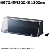 鍵付きショーケース LED照明 コレクションケース アクリルケース BK(背面・側面) ディスプレイケース 店舗什器 業務用 陳列 ライト付き 化粧品 フィギュア 幅570mm