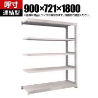 【追加/増設用】TRUSCO スチールラック M5型中量棚 オープンラック 幅900×奥行721×高さ1800mm 5段 連結 免震樹脂ベース付き 日本製 ネオグレー