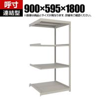 【追加/増設用】TRUSCO スチールラック 薄板ラック(棚板分割タイプ/耐荷重100kg) 幅900×奥行595×高さ1800mm 4段連結 日本製 ネオグレー