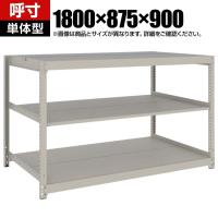 【本体】TRUSCO スチールラック 薄板ラック(棚板分割タイプ/耐荷重100kg) 幅1800×奥行875×高さ900mm 3段単体 日本製 ネオグレー