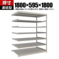 【追加/増設用】TRUSCO スチールラック 薄板ラック(棚板分割タイプ/耐荷重100kg) 幅1800×奥行595×高さ1800mm 7段連結 日本製 ネオグレー