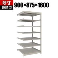 【追加/増設用】TRUSCO スチールラック 薄板ラック(棚板分割タイプ/耐荷重100kg) 幅900×奥行875×高さ1800mm 7段連結 日本製 ネオグレー