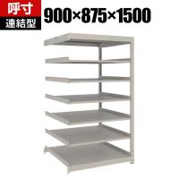 【追加/増設用】TRUSCO スチールラック 薄板ラック(棚板分割タイプ/耐荷重100kg) 幅900×奥行875×高さ1500mm 7段連結 日本製 ネオグレー