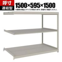 【追加/増設用】TRUSCO スチールラック 薄板ラック(棚板分割タイプ/耐荷重100kg) 幅1500×奥行595×高さ1500mm 3段連結 日本製 ネオグレー