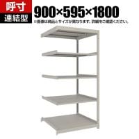 【追加/増設用】TRUSCO スチールラック 薄板ラック(棚板分割タイプ/耐荷重100kg) 幅900×奥行595×高さ1800mm 5段連結 日本製 ネオグレー