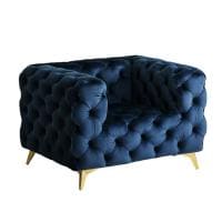 1人掛け ソファ ベルベッド生地 脚付き モダン フェミニン シンプル 高級感 ゴージャス ラグジュアリー ゴールド脚 店舗 幅1000×奥行850×高さ700mm