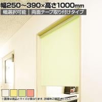 バリュテック・インターナショナル スリムロールスクリーン サイズオーダー 幅選択可能 幅250～390mm 両面テープ取り付けタイプ 無地 静音 防炎 消臭 高さ1000mm