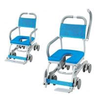 ウェルファン シャワーキャリー シャワーラク 4輪自在 U型シート・O型シート 高齢者 介護用品 福祉用具 病院 デイサービス 施設 入浴用車いす 訪問入浴 入浴介助