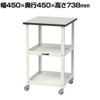 山金工業 天板付きワゴン 150ワゴン キャスター付き 棚板2段 RoHS2対応塩ビシート天板 ワークテーブル 150シリーズ 幅450×奥行450×高さ738mm HTRC-4545GYW