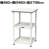 山金工業 天板付きワゴン 150ワゴン 固定式 棚板2段 低圧メラミン天板 ワークテーブル 150シリーズ 軽量作業台 HT-4545W 幅450×奥行450×高さ738mm