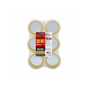 OPPテープ 透明 梱包テープ 事務所 テープ カッター有り 6セット 1936 4936695201940_01.jpg