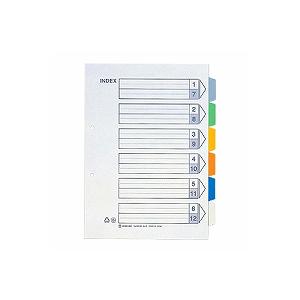 カラーインデックス A4 タテ型 6色6山 7枚1組 2穴 1冊10組入