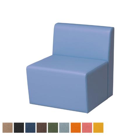 システムスツール ロビーチェア 背なし 1人掛け 組み合わせ自在 張地ファブリック 幅600×奥行600×高さ400mm