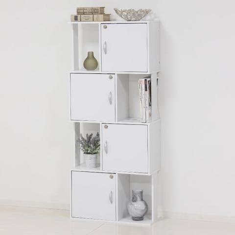 K☆＊゜お取り置き10/11まで 送料無料】 ラック 4段 鍵付き マグネット式 オープンラック シンプル