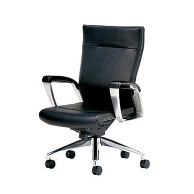 送料無料】 エグゼクティブ マネジメントチェア ミドルバック 本革張り