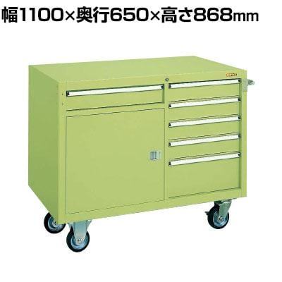 送料無料】 サカエ キャビネットワゴン 幅1100×奥行650×高さ868mm Q