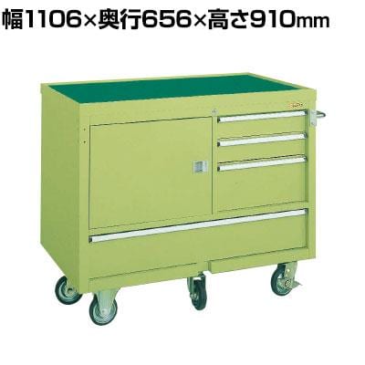 送料無料】 サカエ キャビネットワゴン 天板皿型 幅1106×奥行656×高さ