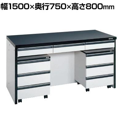 送料無料】 サカエ サイド実験台 キャビネットワゴン2台 引出し付き 幅 