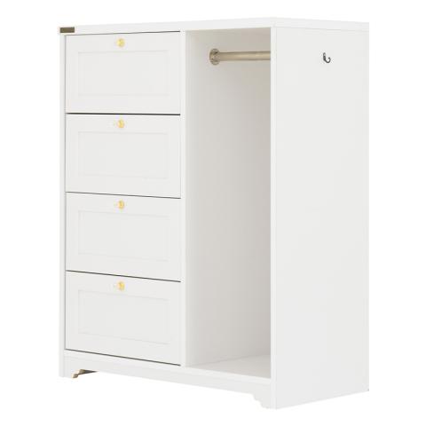 ホワイト チェスト　棚 送料無料】 ANRI(アンリ) チェスト(ハンガー収納付き) ホワイト