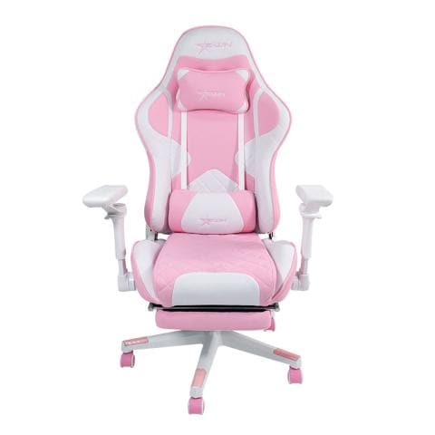 送料無料】 E-WIN ゲーミングチェア ピンク ピンホールPUレザー 通気性