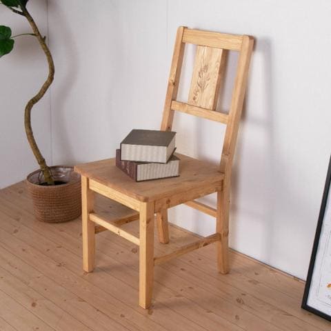 パイン材ナチュラルウッド無垢材木製丸スツール二脚松材椅子北欧