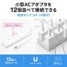 電源タップ マグネットタップ テーブルタップ 延長コード タコ足配線 コード長さ1m 2P・12個口 フック穴付き 絶縁キャップ搭載 スイングプラグ TAP-2312-1W-3