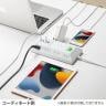 USB充電機能付き 電源タップ テーブルタップ 延長コード 長さ3m 2P・8個口 ホコリシャッター 絶縁キャップ搭載 スイングプラグ 平型タップ TAP-B109U-3WN-1