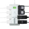 USB充電機能付き 電源タップ テーブルタップ 延長コード 長さ3m 2P・8個口 ホコリシャッター 絶縁キャップ搭載 スイングプラグ 平型タップ TAP-B109U-3WN-2