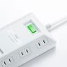 USB充電機能付き 電源タップ テーブルタップ 延長コード 長さ3m 2P・8個口 ホコリシャッター 絶縁キャップ搭載 スイングプラグ 平型タップ TAP-B109U-3WN-3