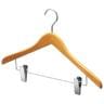 木製コーディネートハンガー 10本セット 衣料品用ハンガー スカートハンガー ボトムスハンガー 下型クリップ付き 幅420mm サイズチップ対応 クローゼット収納-19