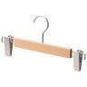木製ボトムハンガー 10本セット スカートハンガー ボトムスハンガー 外型クリップ付き 幅300mm 木地仕上げ 業務用 クローゼット収納-19