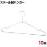 スチール製ハンガー 10本セット ビニールコーティング 衣料品用ハンガー 洋服用ハンガー 幅420mm シンプル 洋服掛け 業務用 新生活 クローゼット収納 クローム
