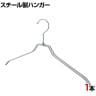 スチール製ハンガー 1本 衣料品用ハンガー 洋服用ハンガー 平型 幅420mm シンプル 洋服掛け ディスプレイ 業務用 新生活 クローゼット収納 クローム