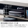 テレビ台 脚付き 木製 収納家具 TVボード AV収納 ローボード 可動棚 電源タップ収納 お掃除ロボット可 ブラック脚 幅1370×奥行390×高さ412mm  モデルルーム 住宅展示場-6